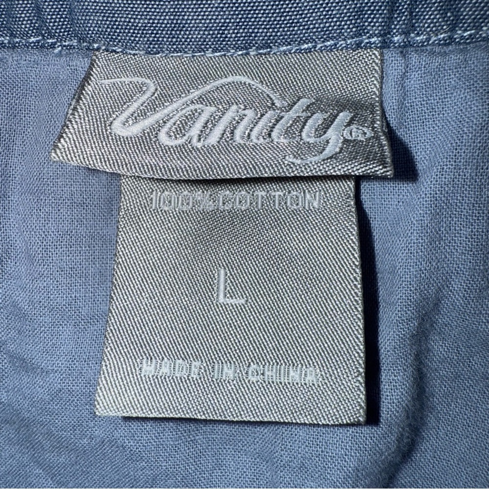 VANITY Blue embroidered Mini Skirt Women's Size Large - Picture 4 of 8
